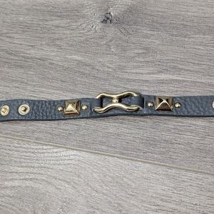 Natasha Gold Tone and Grey Leather Bracelet